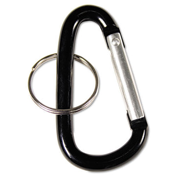 Advantus Carabiner Key Chains, Split Key Rings, Aluminum, Black, 10-pack freeshipping - TVN Wholesale